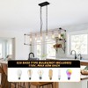 HBEZON 41'' Pendant Light, 6-Light Height Adjustable Hanging Lamp, Industrial Metal Wood Chandelier for Kitchen Island, Dining Room, Foyer - 3 of 4