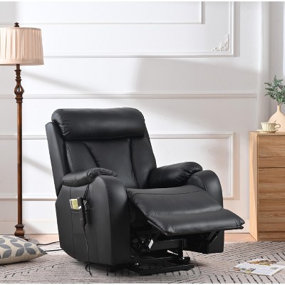 36.00"Electric Power Lift Recliner Chair for Elderly, PU Recliner Chair for Seniors, Home Theater Seating,Living Room Chair (Black PU)