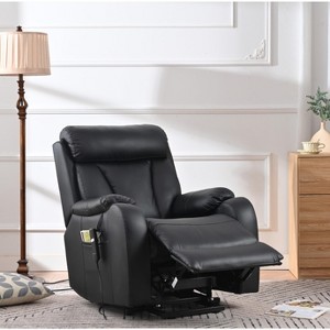 36.00"Electric Power Lift Recliner Chair for Elderly, PU Recliner Chair for Seniors, Home Theater Seating,Living Room Chair (Black PU) - 1 of 4