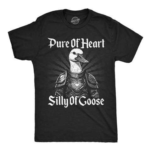 Мужские футболки Crazy Dog T-Shirts, Inc. Mens Funny T Shirts Pure Of Heart Silly Of Goose Sarcasit Graphic Novely Tee for Men - Crazy Dog Men's T Shirt for Valentines Gift Black XL
