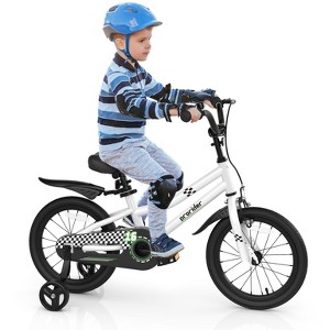 Infans 16" Kid’s Bike w/Removable Training Wheels & Basket for 4-7 Years Old White - 1 of 4