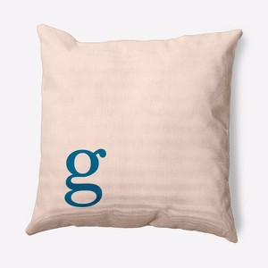 16"x16" Modern Monogram 'g' Square Throw Pillow - e by design - 1 of 3
