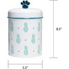 Amici Pet Pineapple White/Green Metal Treats Canisters, 2 Size Set, Pet Food Storage Containers,64 & 140 oz. - image 3 of 4