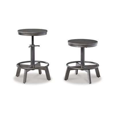 Signature Design by Ashley Furniture Torjin Swivel Barstool, Set of 2, Gray