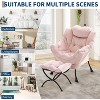 Lazy Chair with Ottoman Set of 2, Large Lounge Accent Chair, Comfy Armchair with Folding Footrest,Reading Armchair with Side Pocket - 2 of 4