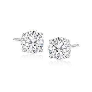 Ross-Simons 1.00 ct. t.w. Diamond Stud Earrings in 14kt White Gold - 1 of 4
