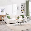 Bekrvio 31.5'' Round Glass/Faux Marble Coffee Table with Gold-Plating Bright Metal Oval Frame,Modern Circle Coffee Table for Living Room - 2 of 4