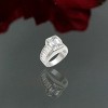 Slickblue Polished 925 Sterling Silver Ring with Clear CZ, Oblong Pave Design, Stylish Women's Jewelry, Size 5-10 - 2 of 4