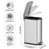 8 Gallon Slim Kitchen Trash Can, Stainless Steel Garbage Can with Inner Bucket, Step-on Rubbish Bin with Soft-Close Lid  for Narrow Spaces - 3 of 4