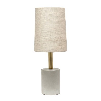 Concrete Table Lamp with Linen Shade Antique Brass - Lalia Home