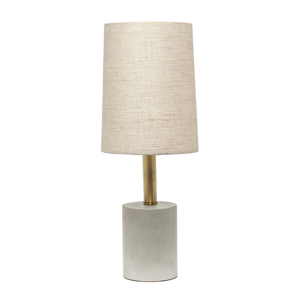 Photos - Floodlight / Street Light Concrete Table Lamp with Linen Shade Antique Brass - Lalia Home