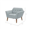COWLOWN Mid Century Lounge Chair, Button Tufted Accent Chair with Armrests & Wood Legs - 2 of 4