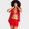 Women's Cloud Knit Short Sleeve Top and Shorts Pajama Set - Auden™ - image 3 of 4