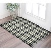 Black And Ivory Jute Plaid Hand Woven Area Rug With Fringe - 2 of 4