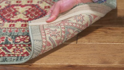 Ivory Round Hand-knotted Synthetic Easy Care Rug