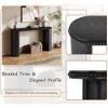 HDZNVF Vintage Console Table with Beaded Trim and Reversible Curved Legs, Black - 3 of 4