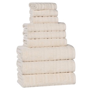 Smart Twist Viscose Cotton Blend Medium Weight Solid Textured Ribbed Towel Set by Blue Nile Mills - 1 of 4