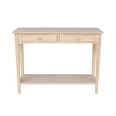 Spencer White Wood Sofa Console Table with Storage