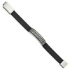 Black Bow Jewelry Stainless Steel Black Leather Antique Textured I.D. Bracelet, 8-8.5 In - 2 of 4