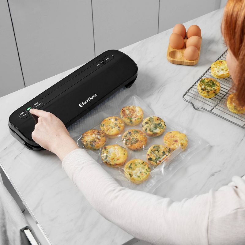 FoodSaver Space-Saving Vacuum Sealer with Bags and Roll Black, 4 of 7