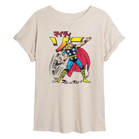 Women's - Marvel - Thor Katakana Oversized Graphic T-Shirt - image 1 of 4