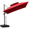 Crestlive Products 10FT Square Double Top Offset Cantilever Umbrella with Base UV30+ Outdoor 360 Degree Rotation 6 Heights Adjustable Umbrella - 2 of 4