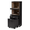 Fabian Oak Finished Kitchen Cabinet with Roll Out Compartment Dark Gray/Brown - Baxton Studio: Slide-Out Trays, Cord Management, Mobile - 4 of 4