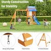 Ridstar 3 in 1 Children's Wooden Outdoor Swing Set with Slide, 2 Swings & Climber For Garden, Backyard & Playground-Blue - 3 of 4