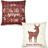 Farmlyn Creek Set of 6 Throw Pillow Covers for Christmas, 18 x 18 Inches, Xmas Decorative Throw Pillows, Ideal Christmas Gift - 4 of 4