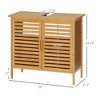 Freestanding Bathroom Sink Cabinet, Bamboo Under Sink Cabinet Cupboard Organizer with 2 Slatted Doors - 3 of 4