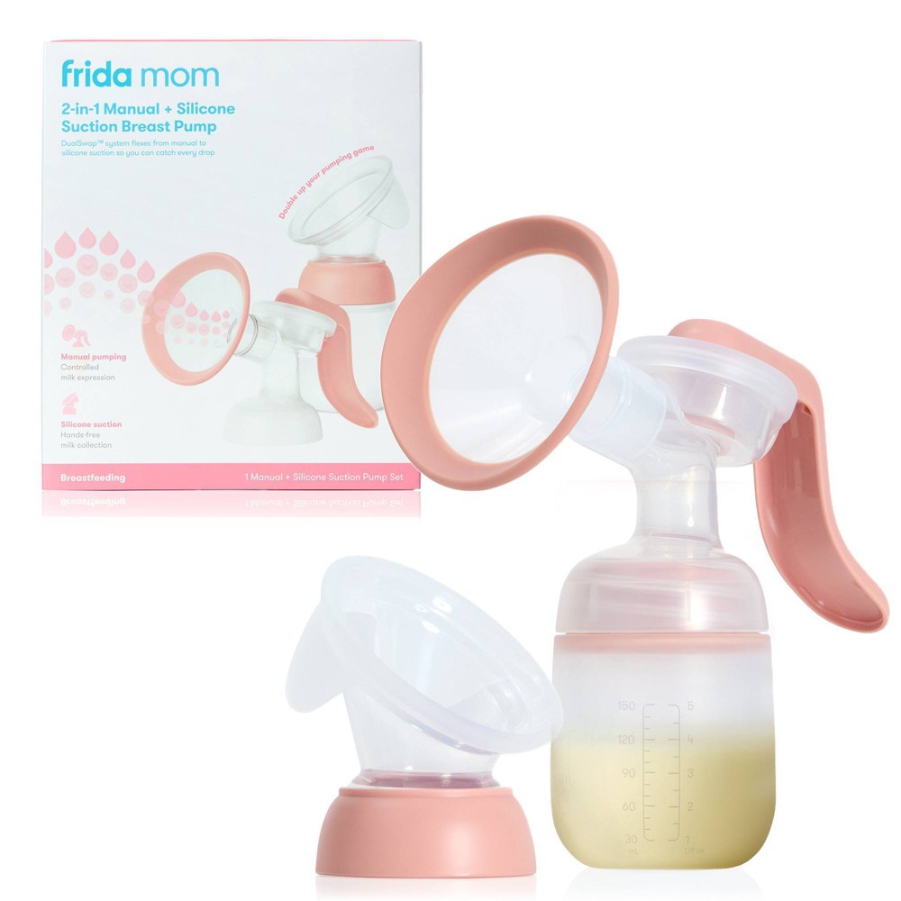 Photos - Breast Pump Frida Mom 2-in-1 Manual + Silicone Suction  - 5oz: Wearable, Includes Connector Valves