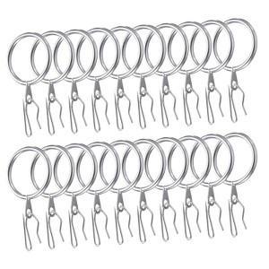 Unique Bargains Metal Drapery Eyelet Sliding Shower Curtain Hook Rings 40 Pcs - 1 of 4