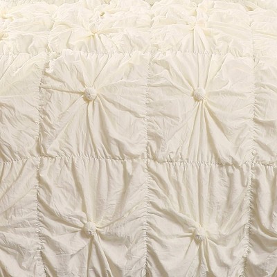 Lush Decor Full/Queen Bella Comforter Set Ivory - Lush Décor: Shabby Chic Midweight Microfiber Bedding with Ruching, 3 Pieces — фото 3