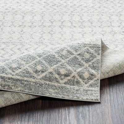 Elegance Gray Round 5'3" Synthetic Easy-Care Rug