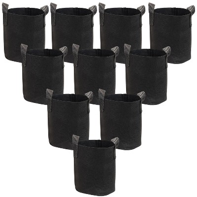 Sunnydaze 2-Gallon Garden Grow Bag with Handles Nonwoven Polypropylene Fabric, Black, 10pc