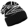 Women's Black Color 100% Acrylic Reversible Chevron Hat And Infinity Scarf Set - 2 of 4