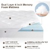 COWLOWN 4-Inch White Memory Foam Mattress Topper, Queen Size, 2-Inch Gel + 2-Inch Cooling Pillow Top, Back Pain Relief - 4 of 4