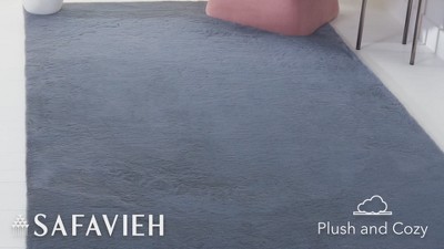 Ivory Faux Rabbit Fur 4' x 6' Washable Area Rug