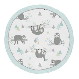 Sweet Jojo Designs Boy, Girl, Unisex/Gender Neutral Baby Tummy Time Playmat Sloth Blue, Grey and Green - 1 of 3