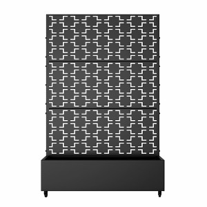 Lirago Metal Planter Box privacy screen Garden Bed with Trellis and Wheels-Black-6 ft. H x 4 ft. W - 1 of 4