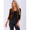 INSPIRE CHIC Women's Velvet Lapel Collar Open Front Blazers - 4 of 4