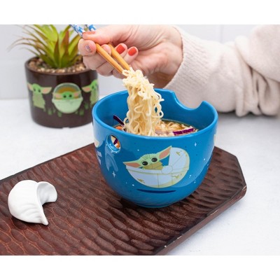 Matte Ceramic Christmas Soup Bowl Set with Chopsticks