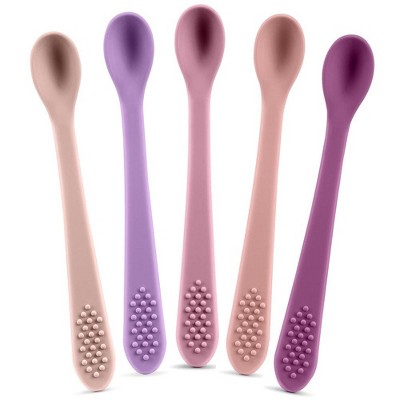 Silicone 3-pc Baby Utensils First Stage Spoon and Fork Set