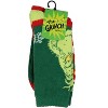 Dr. Seuss GRINCH Naughty Or Nice Christmas Adult Fuzzy Plush Crew Socks 2 Pack For Women Men Multicoloured - 4 of 4