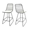 Modern Outdoor Armless Industrial Wire Mesh Back Counter Stool with Cushion Set of 2,Outdoor Patio Barrel Barstool,Bistro Stool-Cuddlewood - 3 of 4