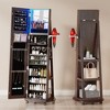 Vlsrka 360° Swivel Jewelry Armoire with LED Mirror, Lockable Standing Organizer with Foldable Shelf & Wheels - 4 of 4