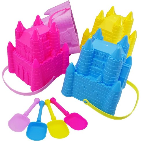 4e s Novelty Castle Beach Buckets And Shovels 4 Sets Large Size 7 Outdoor Sandcastle Building Kit Sandcastle Molds Beach Toys For Kids 3 10 Target