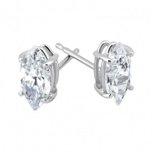 Pompeii3 1/4ct Diamond Studs 14K White Gold - 1 of 2