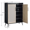 Shoe Cabinet, 6-Tier Shoe Storage Cabinet with Doors and Shelves, Farmhouse Shoe Cabinet - 2 of 4