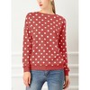 Allegra K Women's Fall Winter Long Sleeve Polka Dots Knitted Pullover Tops - 2 of 4